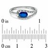 Thumbnail Image 2 of Oval Blue Sapphire and Diamond Accent Ring in 14K White Gold