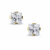 Thumbnail Image 0 of 5.0mm Princess-Cut Lab-Created White Sapphire Stud Earrings in Sterling Silver with 14K Gold Plate