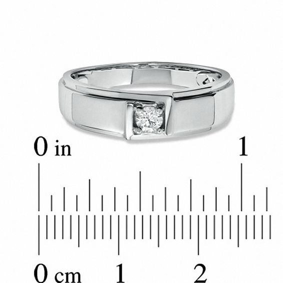 Men's 0.15 CT. Certified Canadian Diamond Solitaire Ring in 14K White Gold (I/I1)