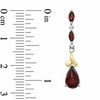 Pear-Shaped Garnet and Diamond Accent Pendant and Earrings Set in Sterling Silver and 14K Gold