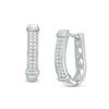 0.15 CT. T.W. Diamond Double Row J Hoop Earrings in Sterling Silver