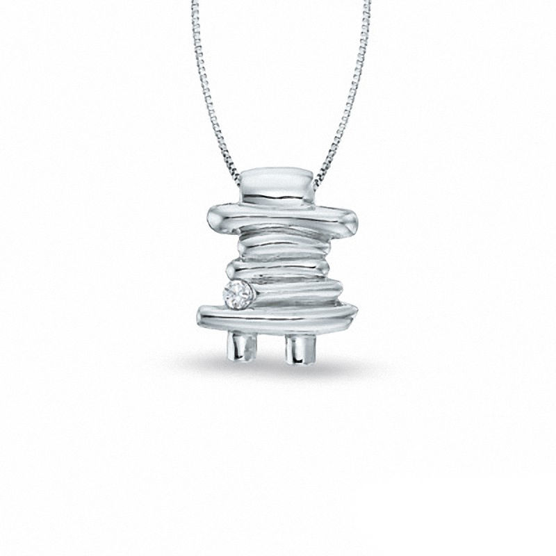0.05 CT. Certified Canadian Diamond Inukshuk Pendant in 10K White Gold (I/I2)|Peoples Jewellers