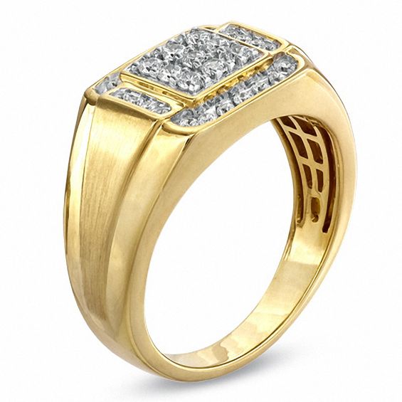 Men's 0.50 CT. T.W. Composite Square Diamond Ring in 10K Gold