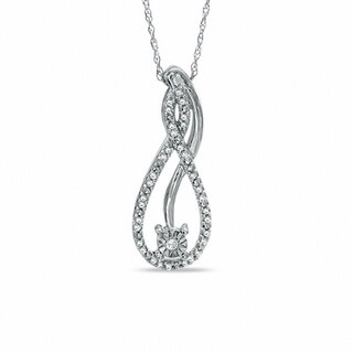 0.12 CT. T.W. Diamond Swirl Pendant in Sterling Silver