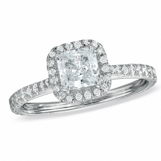 CT. T.W. Princess-Cut Diamond Framed Engagement Ring in 14K White Gold