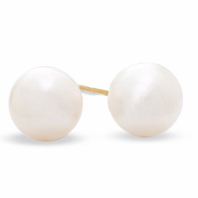 Honora 7.0-7.5mm Freshwater Cultured Pearl Stud Earrings in 14K Gold