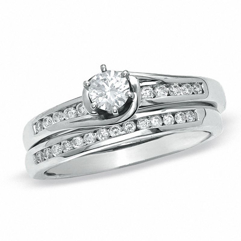 CT. T.W. Diamond Bridal Set in 14K White Gold|Peoples Jewellers