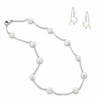 Thumbnail Image 0 of Honora 7.5-8.0mm Freshwater Cultured Pearl Illusion Necklace and Earrings Set in Sterling Silver