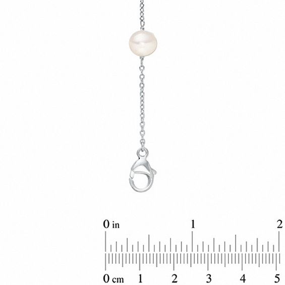 Honora 7.5-8.0mm Freshwater Cultured Pearl Illusion Necklace and Earrings Set in Sterling Silver