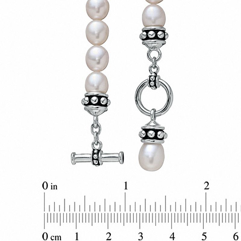 Honora Pallini 7.5-8.5mm Oval Freshwater Cultured Pearl Strand Toggle Bracelet-7.5"|Peoples Jewellers