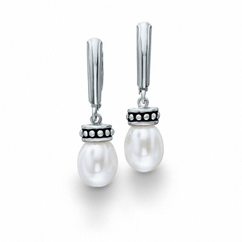 Honora Pallini 7.5-8.5mm Oval Freshwater Cultured Pearl Drop Earrings in Sterling Silver