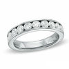 white gold channel set wedding band