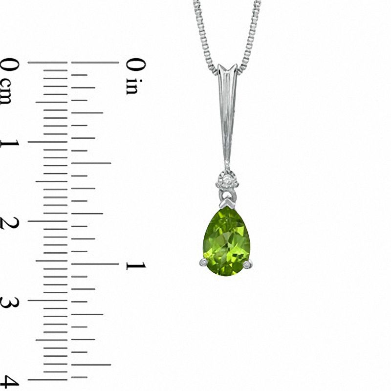 Pear-Shaped Peridot and Diamond Accent Pendant and Earrings Set in Sterling Silver|Peoples Jewellers