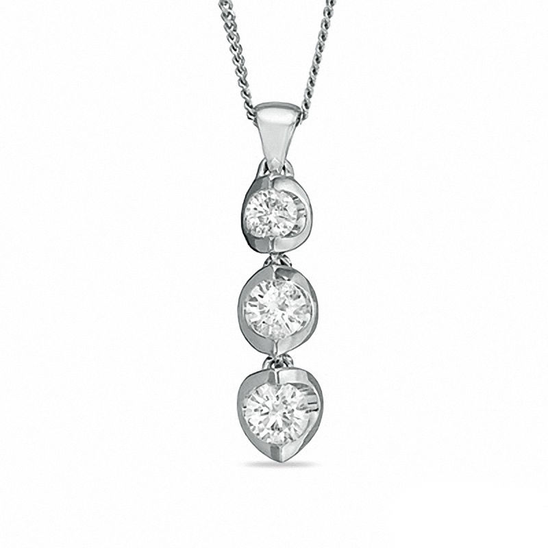 0.50 CT. T.W. Certified Canadian Diamond Three Stone Pendant in