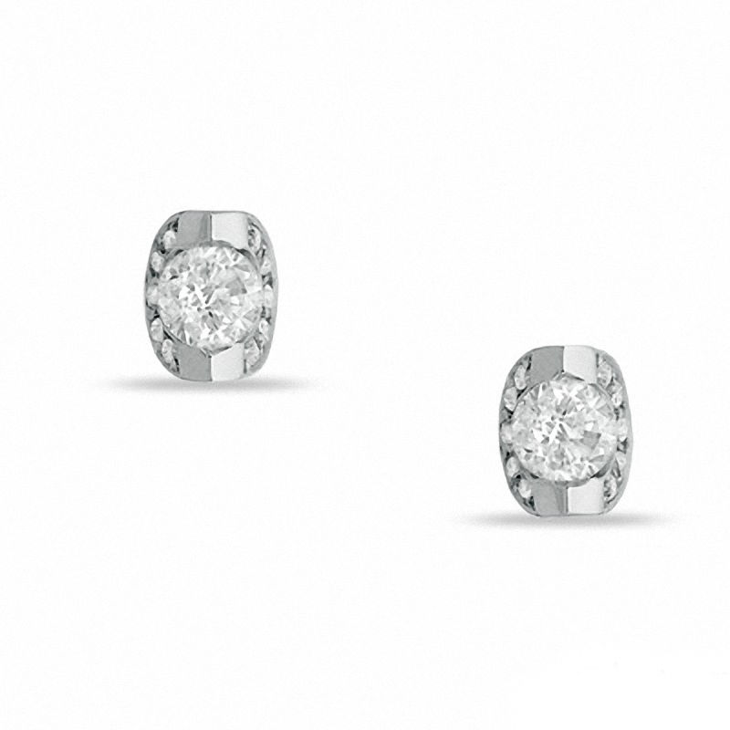 0.70 CT. T.W. Certified Canadian Diamond Stud Earrings in 14K White Gold|Peoples Jewellers