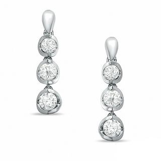 1.00 CT. T.W. Canadian Certified Diamond Dangle Earrings in 14K White Gold