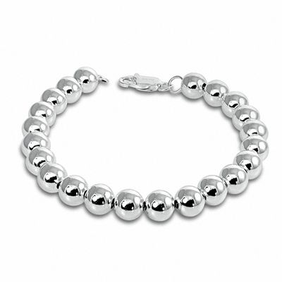 8.0mm Bead Bracelet in Sterling Silver - 7.5"