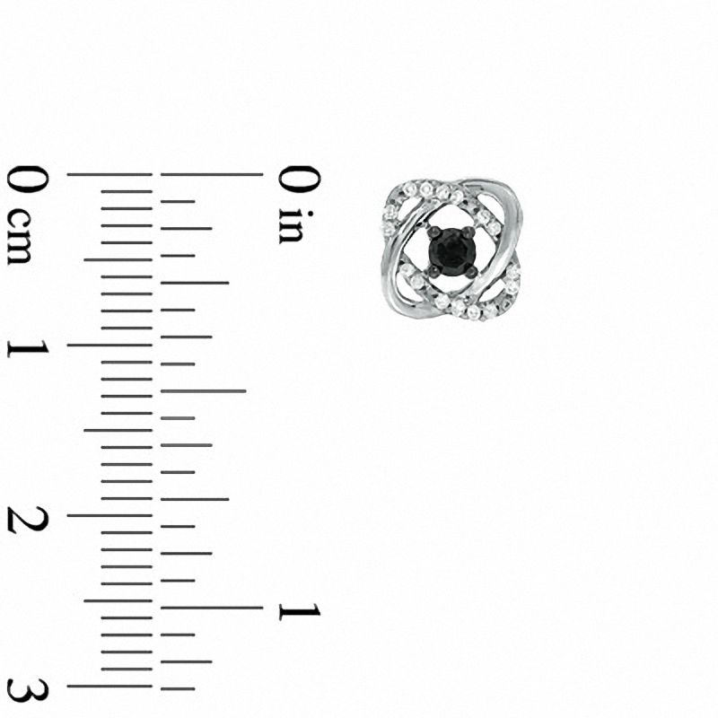 0.25 CT. T.W. Enhanced Black and White Diamond Orbit Stud Earrings in 10K White Gold
