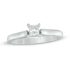 0.33 CT. Certified Colourless Princess-Cut Diamond Solitaire Engagement Ring in 14K White Gold (F/I1)