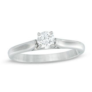 0.30 CT. Certified Colourless Diamond Solitaire Engagement Ring in 14K White Gold (F/I1)