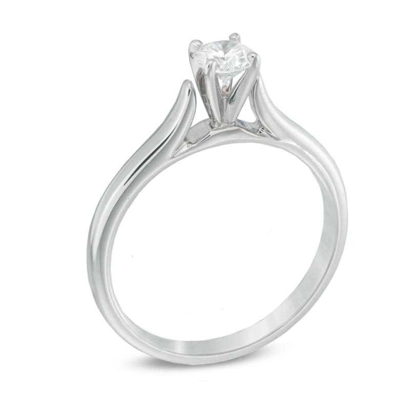 0.30 CT. Certified Colourless Diamond Solitaire Engagement Ring in 14K White Gold (F/I1)|Peoples Jewellers