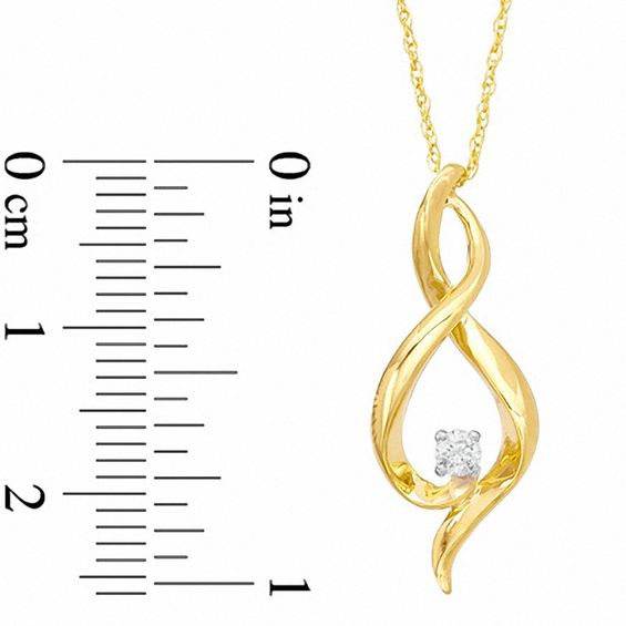 0.07 CT. Diamond Swirl Pendant in 10K Gold