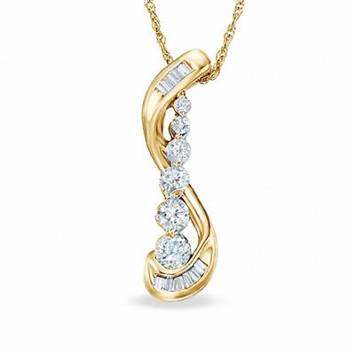 0.25 CT. T.W. Journey Diamond Pendant in 10K Gold