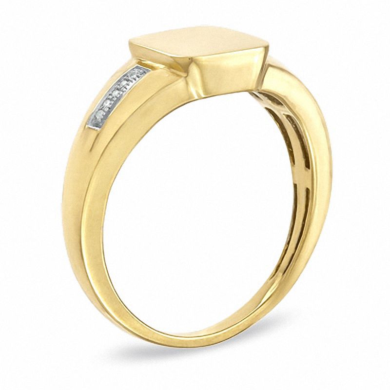 Men's Diamond Accent Signet Ring in 10K Gold