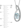 Thumbnail Image 1 of Oval Aquamarine and Diamond Accent Pendant in Sterling Silver