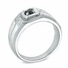 Men's 0.20 CT. Black Diamond Solitaire Band in Sterling Silver