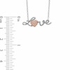 Thumbnail Image 1 of Diamond Accent LOVE Heart Pendant in Sterling Silver and 10K Rose Gold