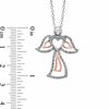 Thumbnail Image 1 of 0.11 CT. T.W. Diamond Outline Heart Angel Pendant in Sterling Silver and 10K Rose Gold