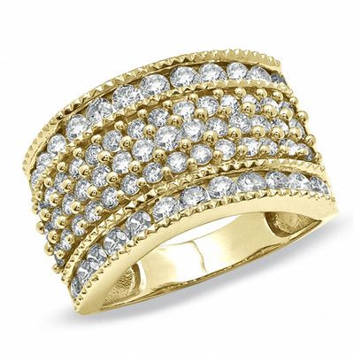 2.00 CT. T.W. Diamond Multi-Row Band in 10K Gold