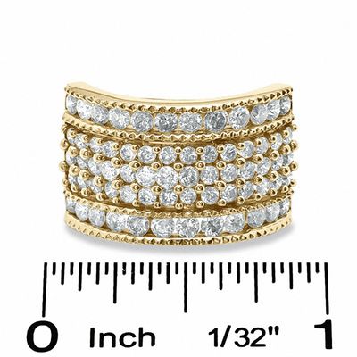 2.00 CT. T.W. Diamond Multi-Row Band in 10K Gold