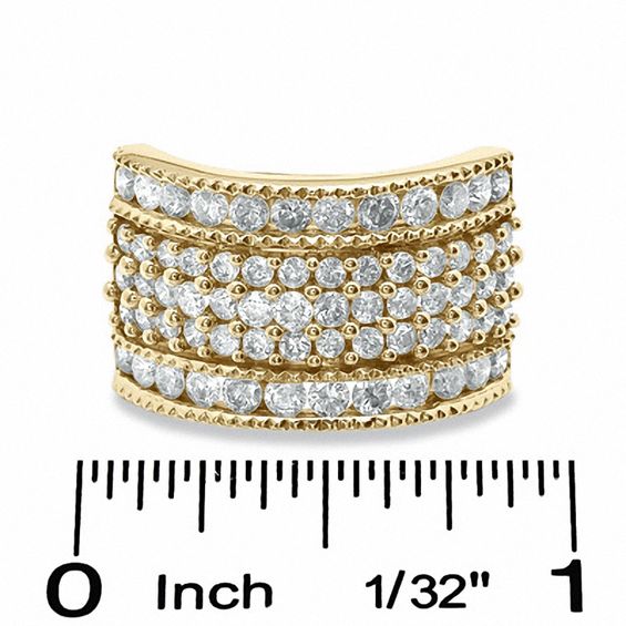 2.00 CT. T.W. Diamond Multi-Row Band in 10K Gold