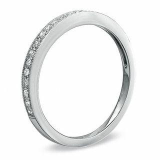 0.10 CT. T.W. Diamond Milgrain Band in 10K White Gold