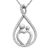 0.15 CT. T.W. Diamond Motherly Love Figure Eight Pendant in Sterling Silver