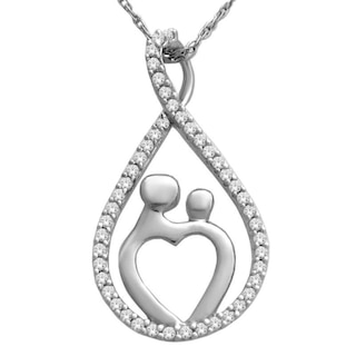 0.15 CT. T.W. Diamond Motherly Love Figure Eight Pendant in Sterling Silver