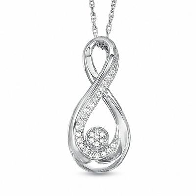 Diamond Accent Infinity Knot Pendant in Sterling Silver