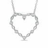 Thumbnail Image 0 of Diamond Accent Station Heart Pendant in Sterling Silver