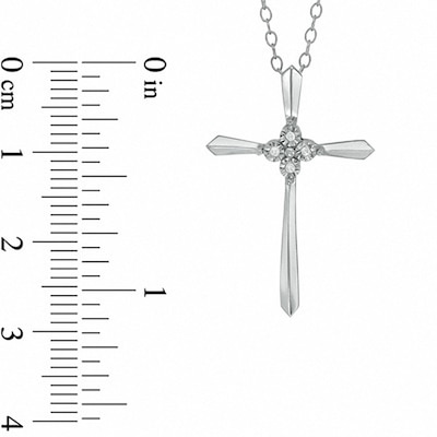 Diamond Accent Cross Pendant in Sterling Silver