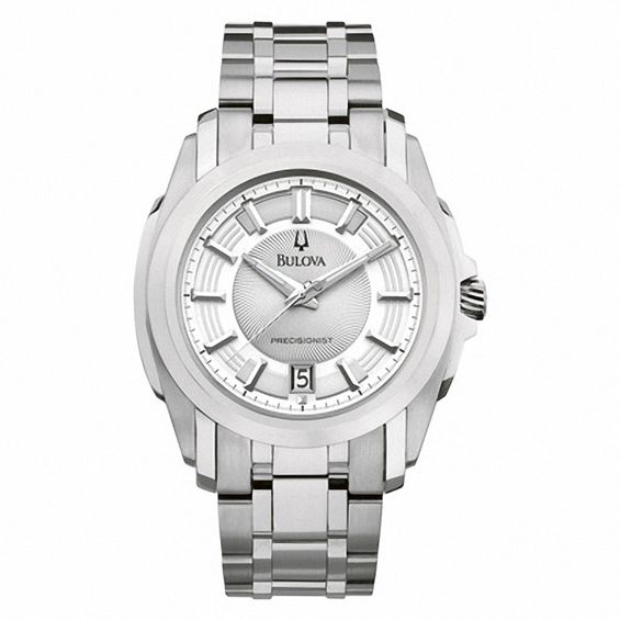 Men's Bulova Precisionist Longwood Watch with Silver-Tone Dial (Model: 96B130)