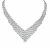 Sterling Silver Beaded Bib Necklace - 17"