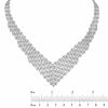 Sterling Silver Beaded Bib Necklace - 17"