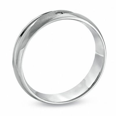 Ladies' 5.0mm Diamond Accent Wedding Band in 10K White Gold