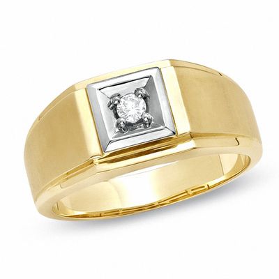 Men's 0.09 CT. Diamond Solitaire Ring in 10K Gold