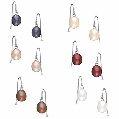 Honora 7-8.0mm Multi-Colour Freshwater Cultured Pearl Earrings Set in Sterling Silver (Set of 6)