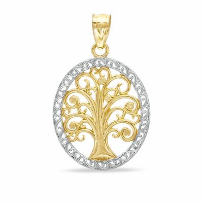 10K Two-Tone Gold Tree of Life Charm