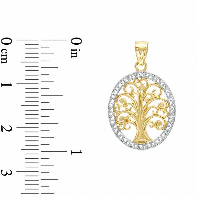 10K Two-Tone Gold Tree of Life Charm