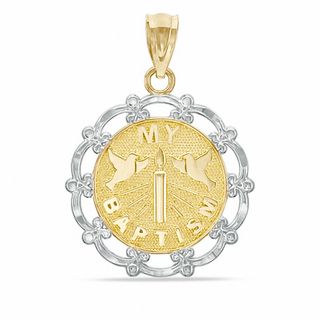 10K Two-Tone Gold Baptism Charm